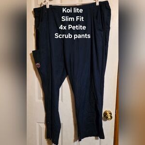 Koi Lite Slim Fit Scrub Pants - Black (4X Petite)